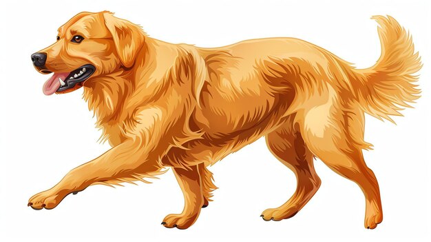 Foto een golden retriever is een middelgroot ras van honden. ze staan bekend om hun vriendelijke, loyale en intelligente aard.