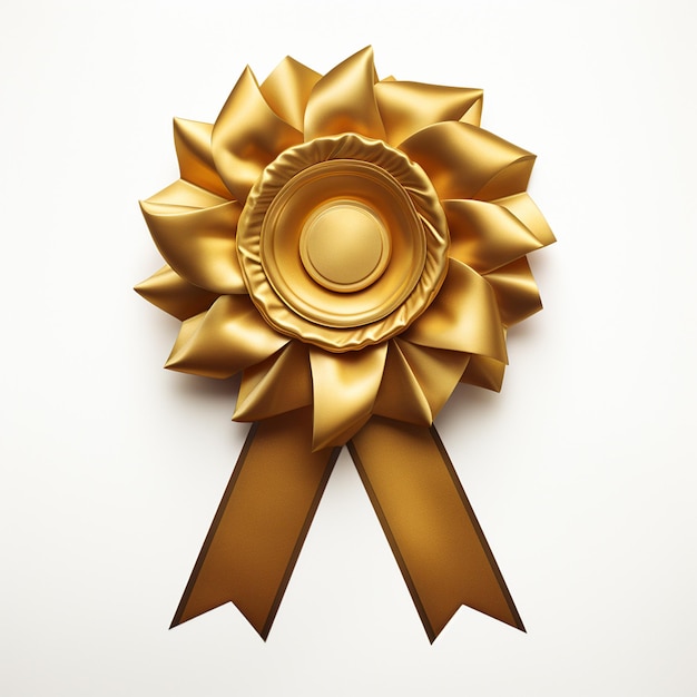 Een gouden award lint geïsoleerd op witte achtergrond