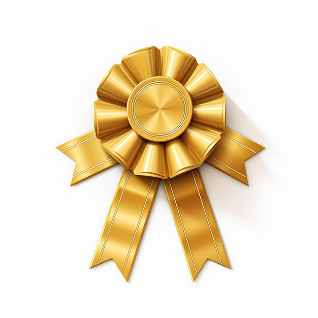 Een gouden award lint geïsoleerd op witte achtergrond