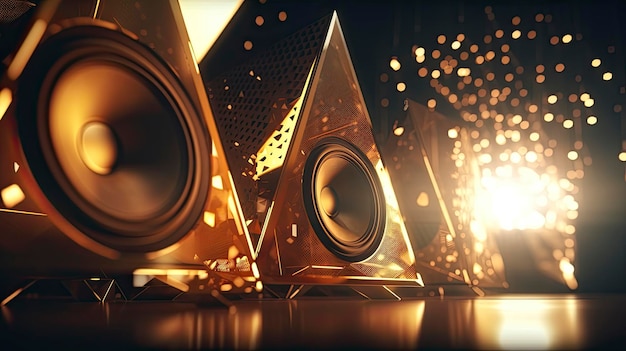 Een gouden driehoeksspeaker