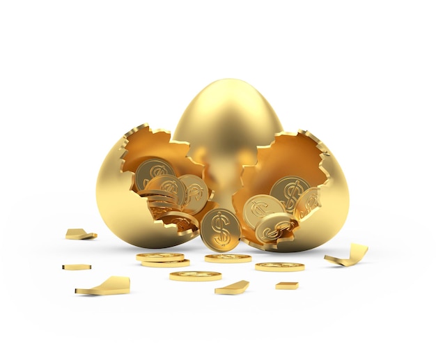 Een gouden ei met het woord euro erop