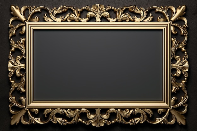 een gouden framed foto met een zwart frame dat het woord erop zegt