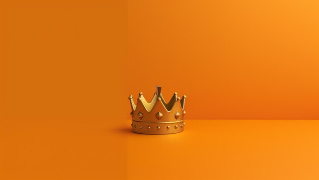 Foto een gouden kroon op een oranje achtergrond