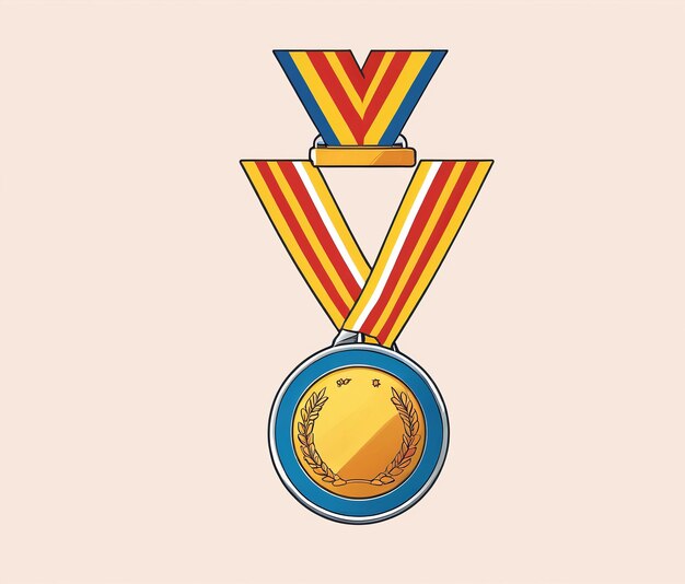 Foto een gouden medaille met een lint eromheen