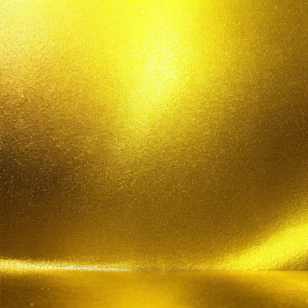 Een gouden muur met een reflectie van het licht erop.