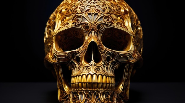 een gouden schedel uit de collectie van de gouden schedel.