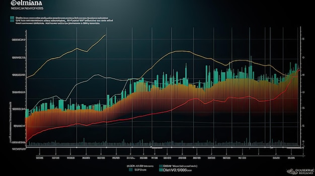 een grafiek van de wereldeconomie wordt weergegeven in de stijl van donker amber en turquoise uhd beeld Sovjet