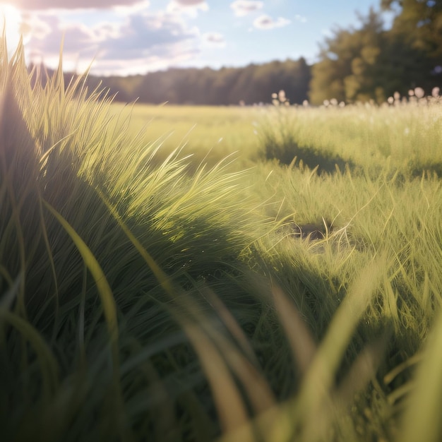 Een grasveld met het woord " erop "