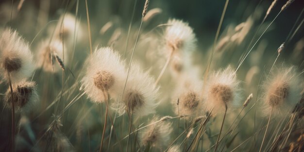 Een grasveld met veel bloemen erop