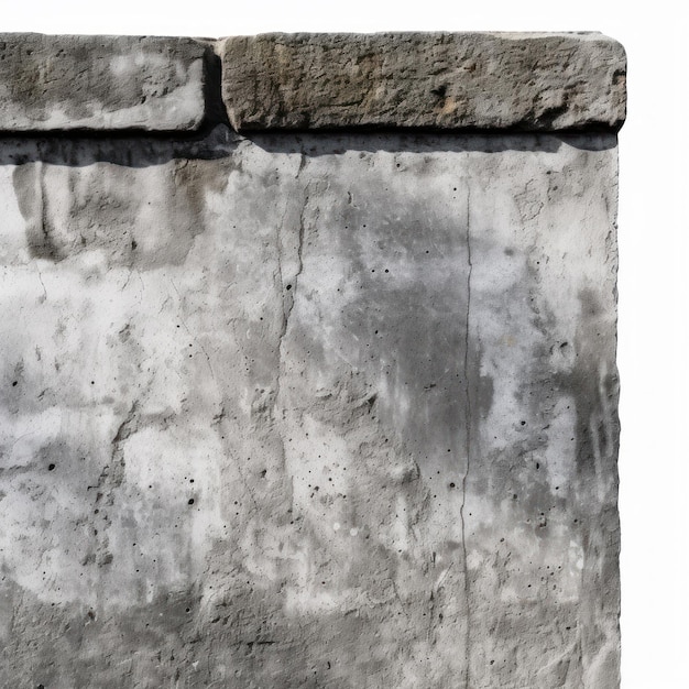 Een grijze muur met een cementblok waarop 'het woord' staat.