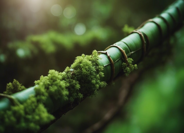 Foto een groen bamboe bos in het daglicht
