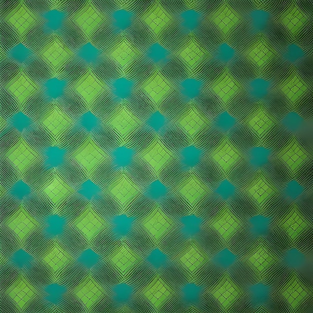 Een groen en blauw patroon met een ruitvorm.