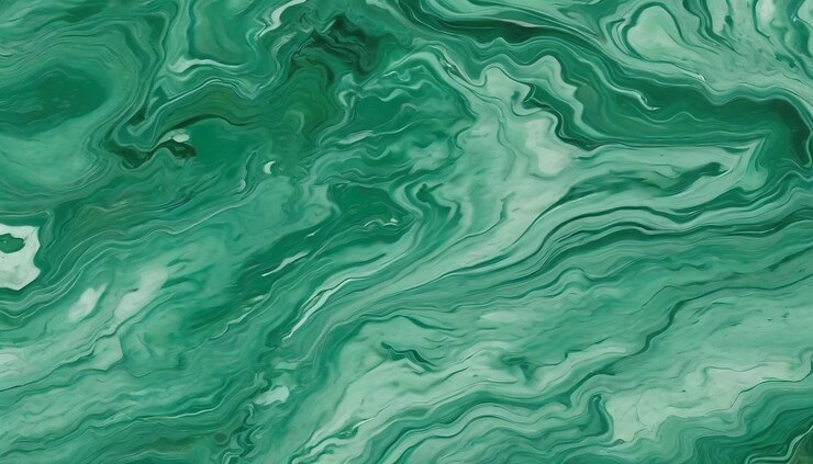 Foto een groen en blauwe oceaan met groene en blauwe groene golven