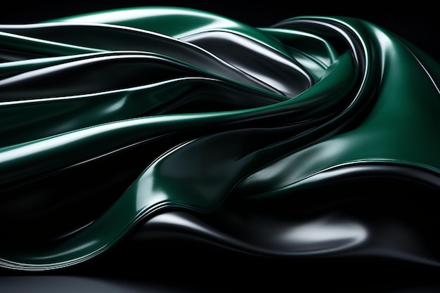 een groen en zwart beeld van een zwarte en groene werveling