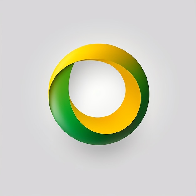 een groen-gele cirkel met een gele en groene rand.