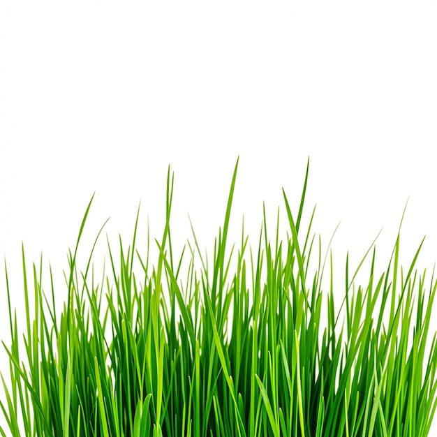 een groen gras dat op een witte achtergrond staat