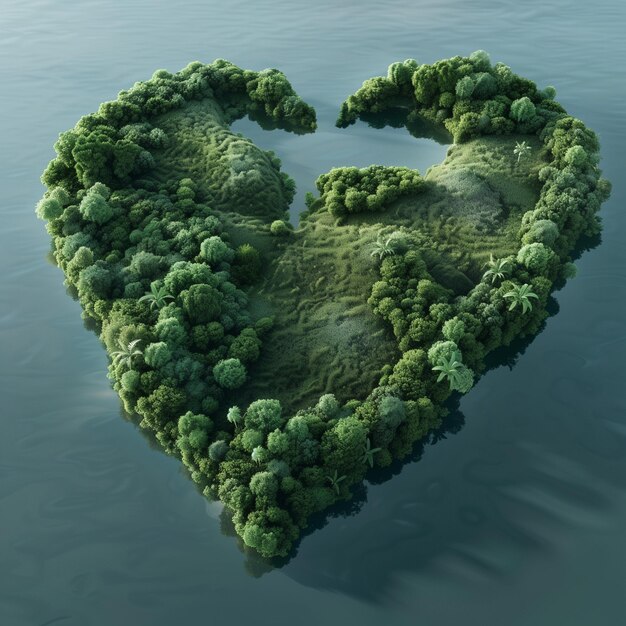 Foto een groen planeet hart
