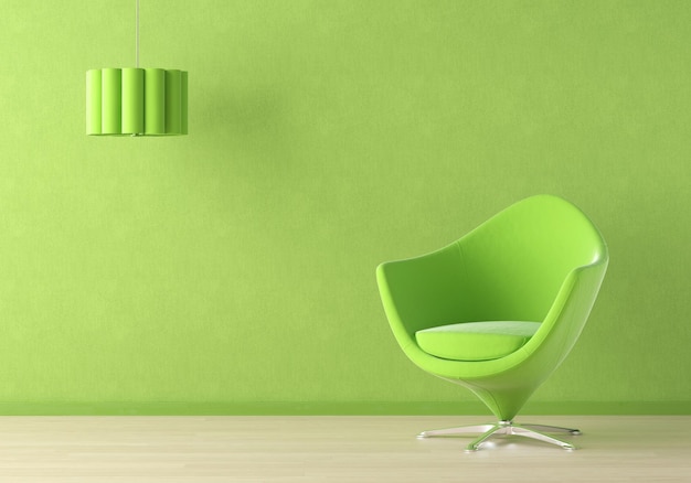 Foto een groen stoel met een groene stoel en een groene muur