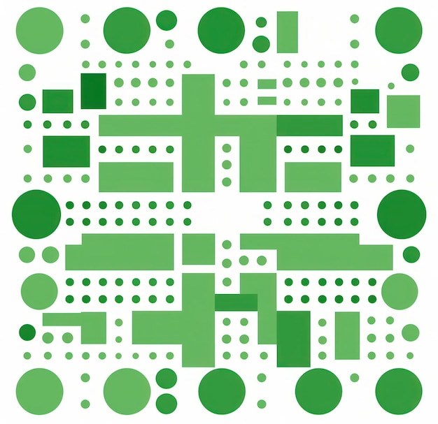 Foto een groen-witte afdruk met vierkanten erop