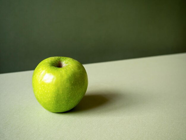 Een groene appel op een groene achtergrondGeometrische isometrie