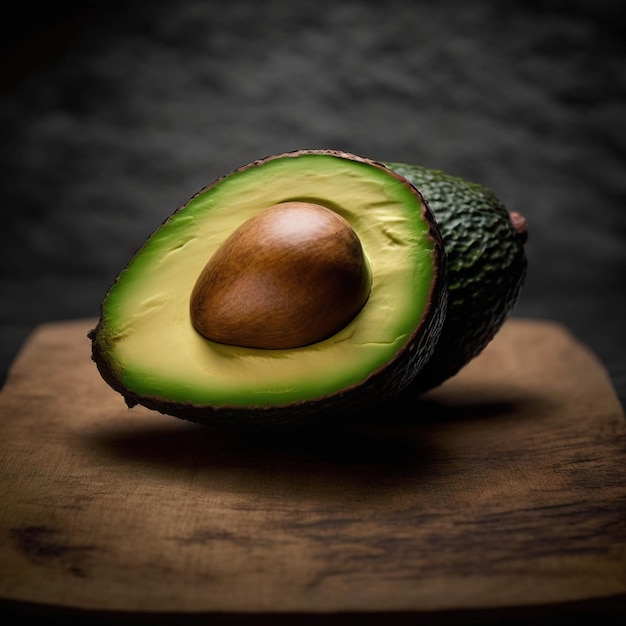 een groene avocado geïsoleerd op een witte achtergrond