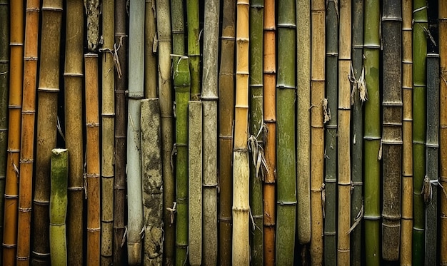 Een groene bamboe stam met een donkere achtergrond