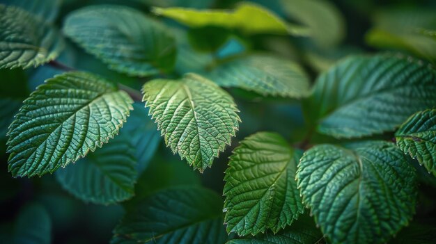 Een groene bladplant van dichtbij