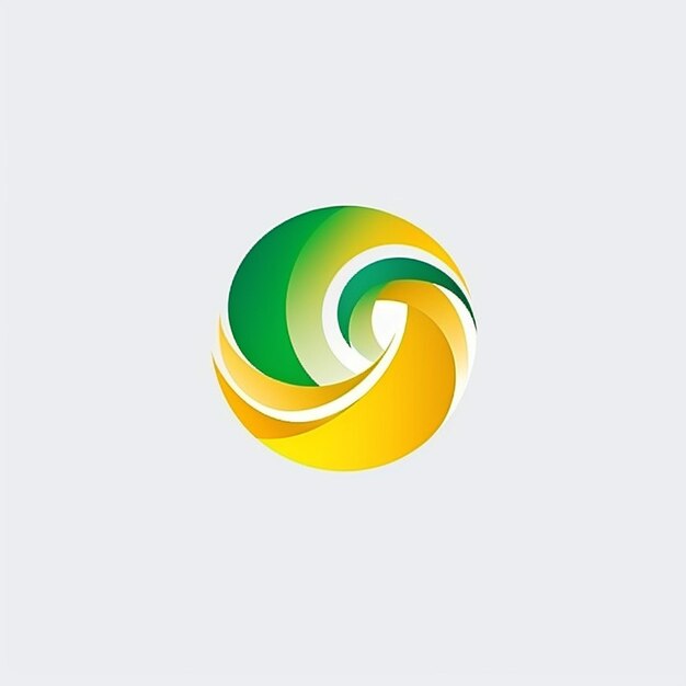 een groene en gele cirkel met een groen en geel ontwerp.