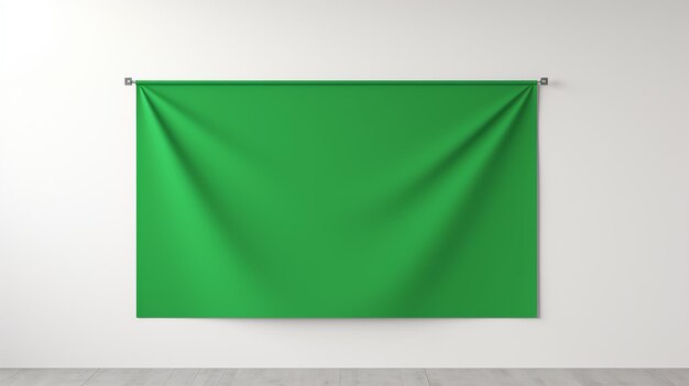 Foto een groene en rode billboard banner op de muur mockup witte achtergrond