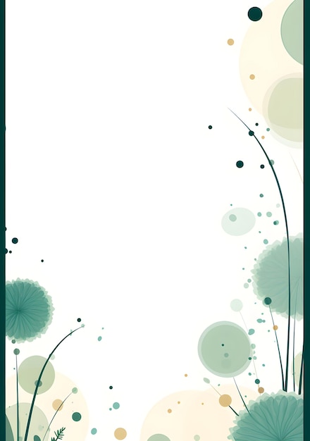 Foto een groene en witte achtergrond met bloemen en bubbels abstract jade kleur bloemen achtergrond