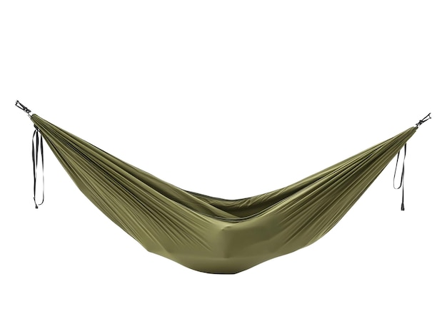 een groene hangmat met een witte achtergrond