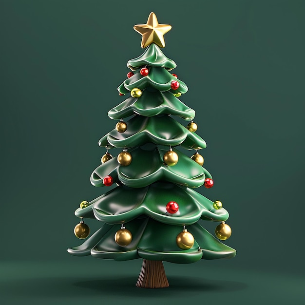 een groene kerstboom met een ster erop