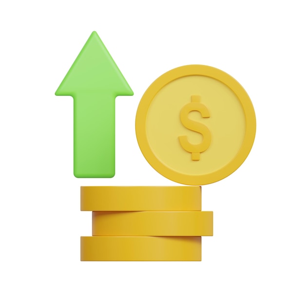 een groene pijl die wijst naar een groen pijl die zegt dollar