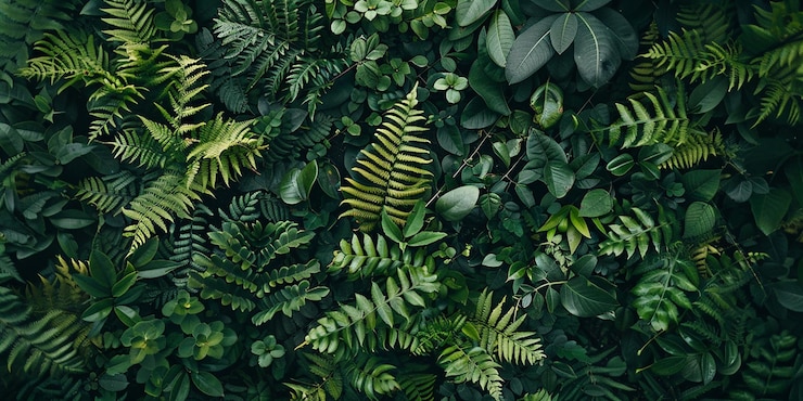 Foto een groene plant met veel bladeren die afkomstig is van het tropische regenwoud