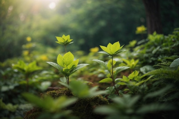 een groene plant waar de zon door de bladeren schijnt