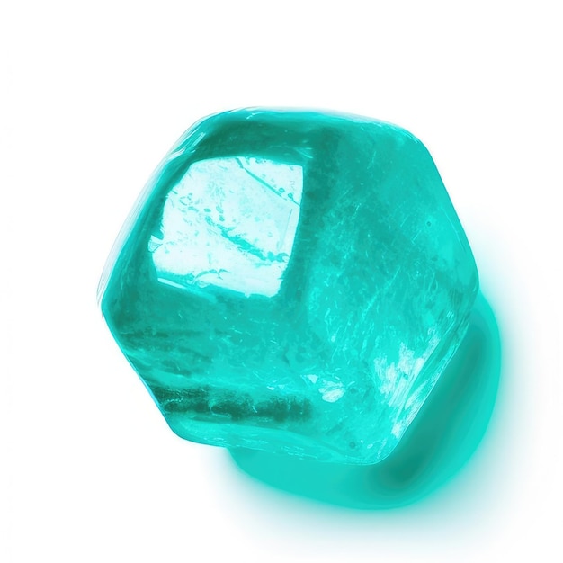 Een groene ring met een blauw glas erin