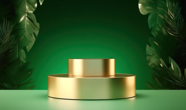 Een groene tafel met een gouden ring erop