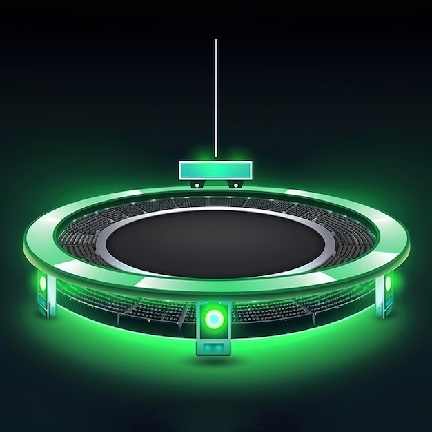 Een groene trampoline