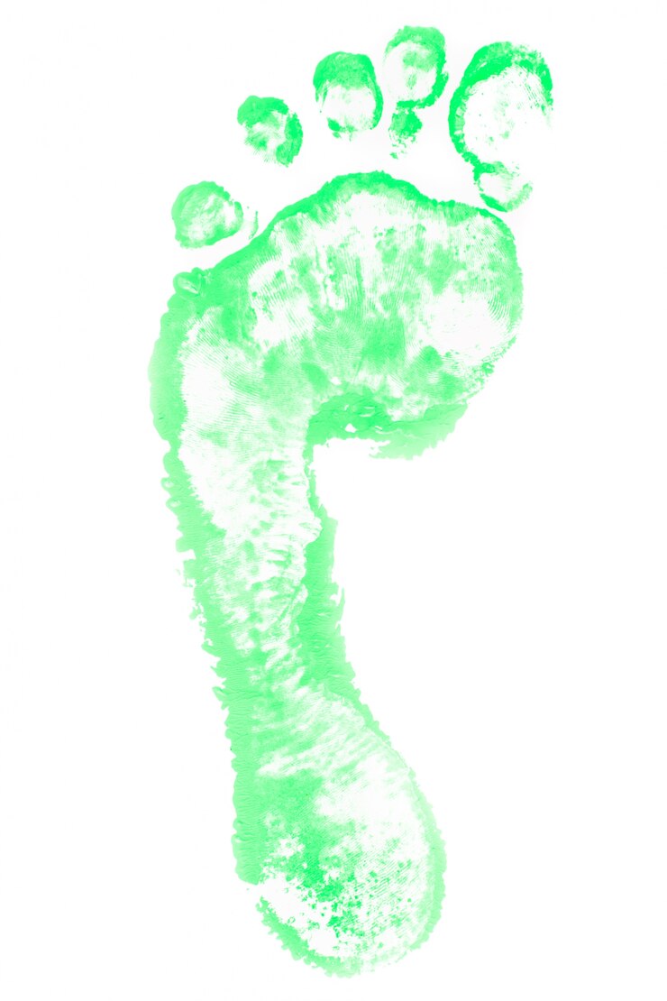 Foto eén groene voetafdruk