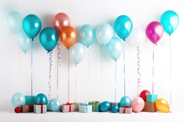 Een groep ballonnen die in de lucht drijven op een witte of heldere oppervlakte PNG doorzichtige achtergrond