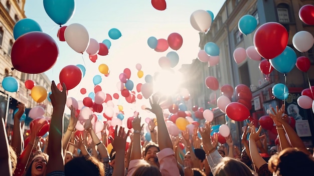 een groep ballonnen