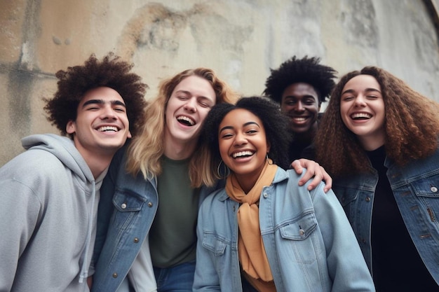 een groep jonge mensen die glimlachen en poseren voor een foto.