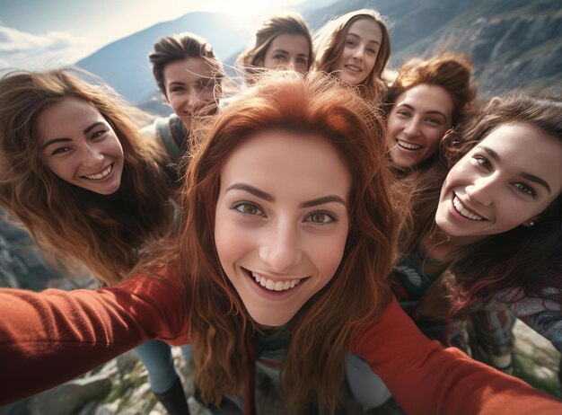 Een groep jonge sexy vrouwen.