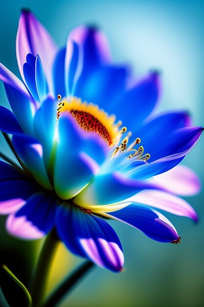 Een groep kleurrijke bloemen Een zwarte en witte bloem Een close-up van een bloem