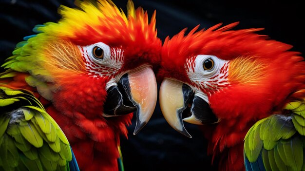 Foto een groep kleurrijke vogels