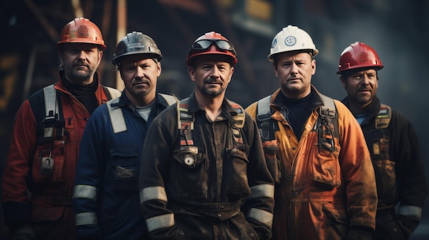 Een groep mannen die naast elkaar staan