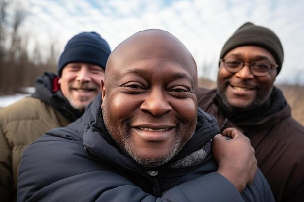 Foto een groep mannen poseert samen voor een foto