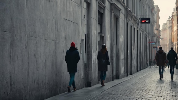 Een groep mensen loopt door een stadsstraat