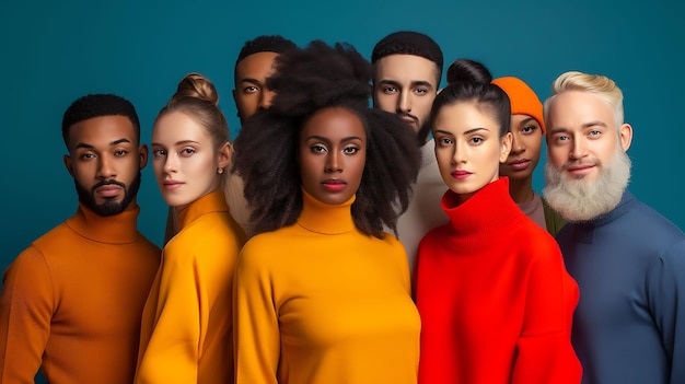 Foto een groep mensen met oranje shirts en oranje jassen