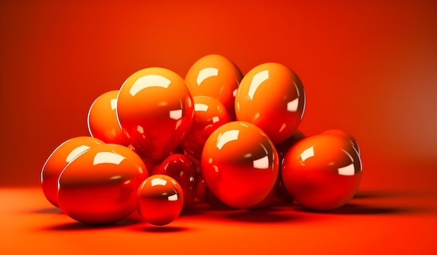 Een groep oranje ballonnen op een oranje achtergrond